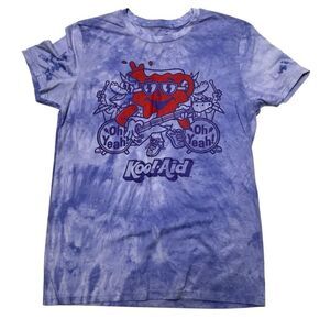 Kool-Aid Mens Oh Yeah T Shirt Drink Mix Man Oh Yeah Graphic Tie Dye Tee Sz M